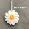 móc khóa len hoa cúc 2 mặt
